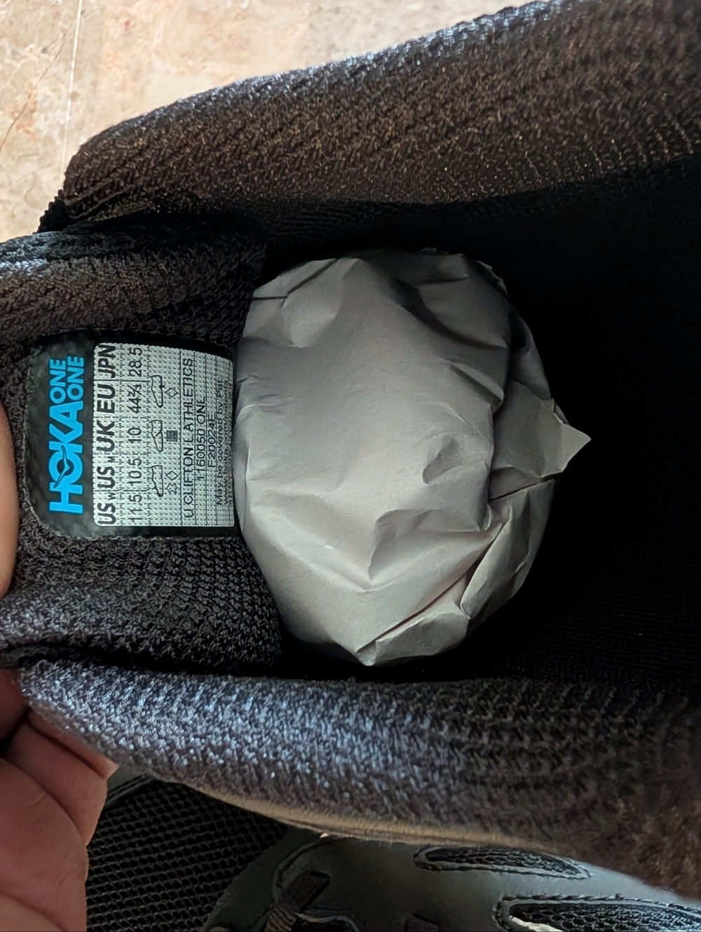 Hoka U Clifton L Athletic Cushioned Shoes Obsidian Alabaster Women Size 11.5 - Picture 12 of 15